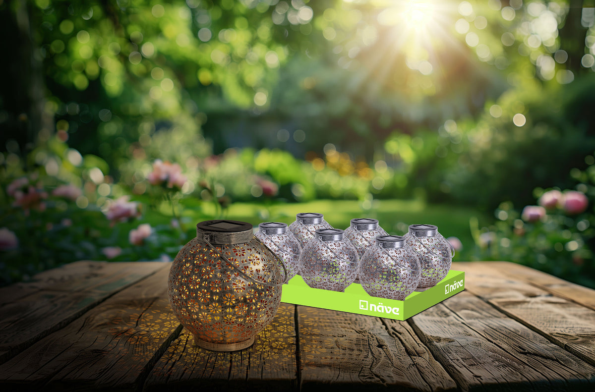 2er-Set LED Deko-/Solarleuchte l/b: 18cm silber