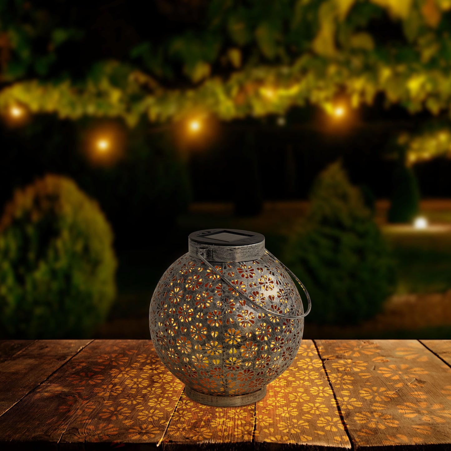 LED Deko-Solarleuchte L/B: 18cm silber