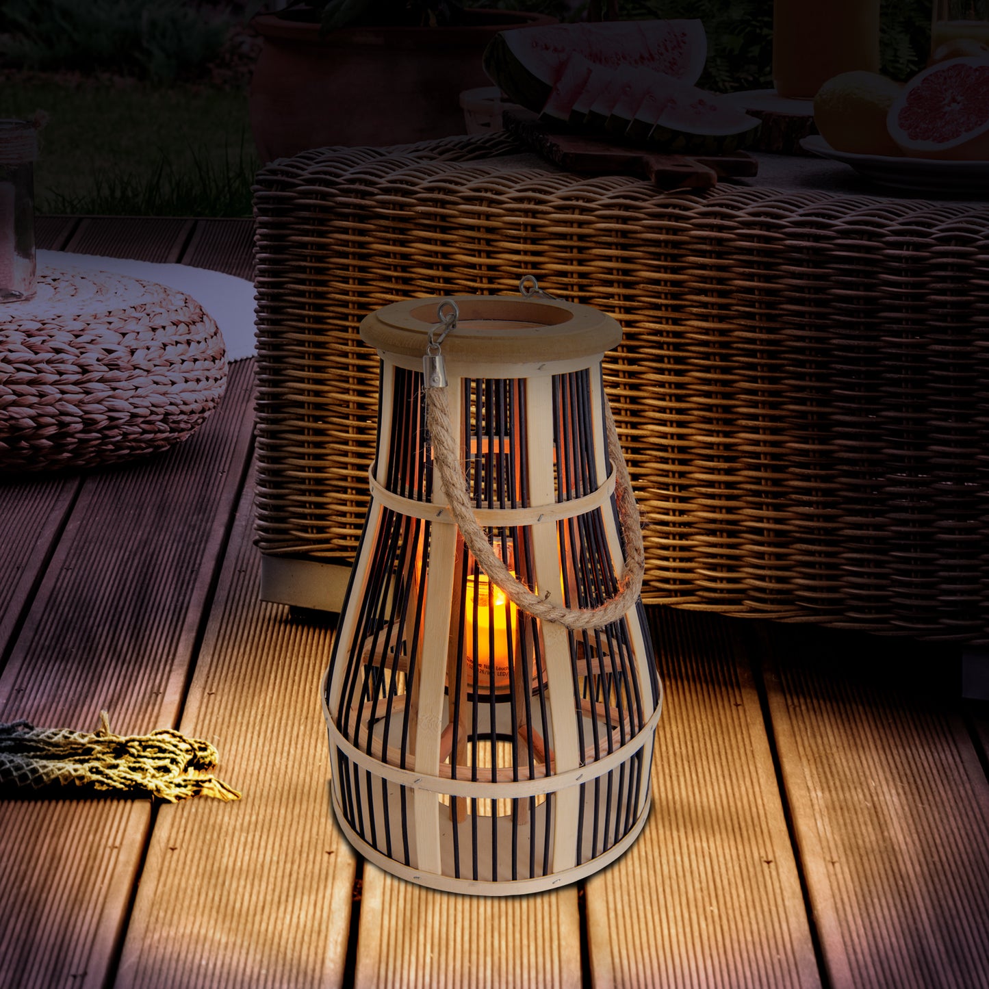 Dekoleuchte "KORBINIAN" inkl. Solar-LED-Kerze