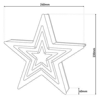 LED Weihnachtsdeko "STERN" H: 23cm