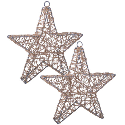 2er-Set LED Weihnachtsdeko "Metallstern" L/B: 25 cm