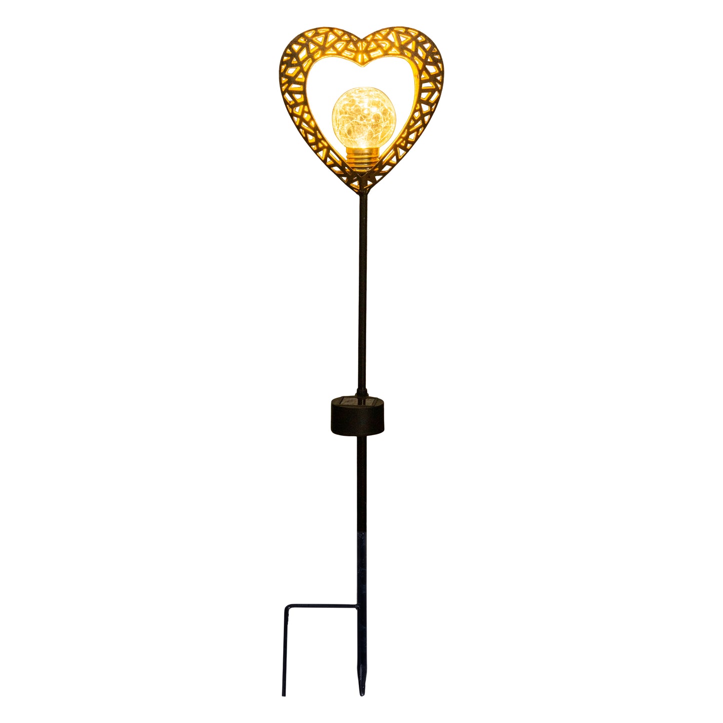 2er-Set LED Solarerdspieß "HERZ" H: 59cm