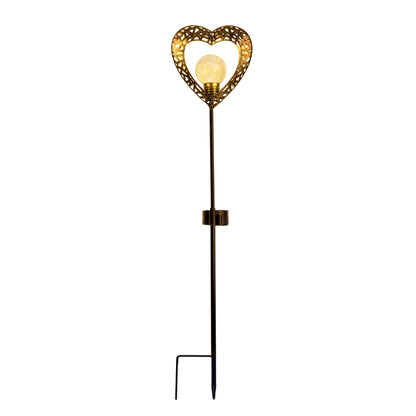 2er-Set LED Solarerdspieß "HERZ" H: 59cm