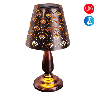 LED Solar-/Tischleuchte "ELSA" H: 30,8cm antik-messing