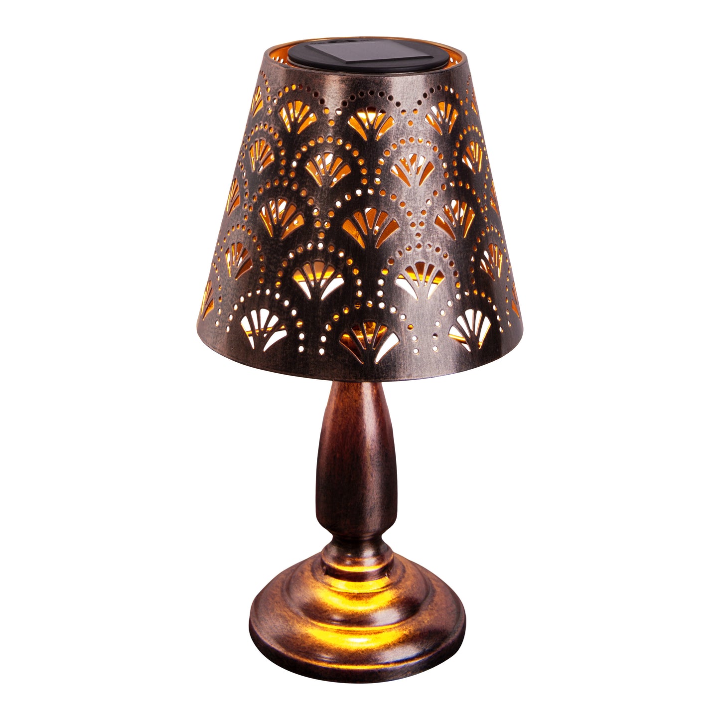 LED Solar-/Tischleuchte "ELSA" H: 30,8cm antik-messing