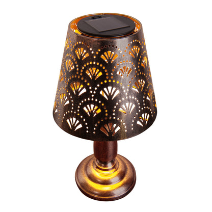 LED Solar-/Tischleuchte "ELSA" H: 30,8cm antik-messing