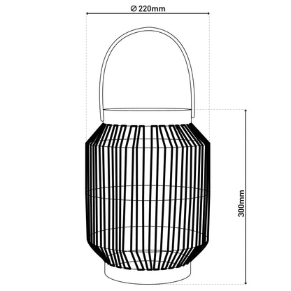 LED Solarleuchte "KORBINIAN" H: 30cm natur