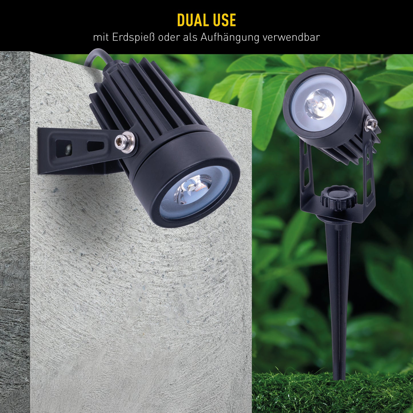3er LED Solarspot mit Erdspieß "SPOTI"