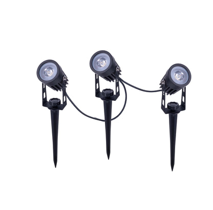 3er LED Solarspot mit Erdspieß "SPOTI"