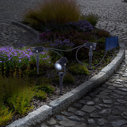 3er LED Solarspot mit Erdspieß "SPOTI"