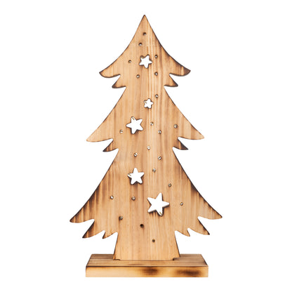 LED Holz-/Dekoleuchte "TANNENBAUM" H:47cm natur