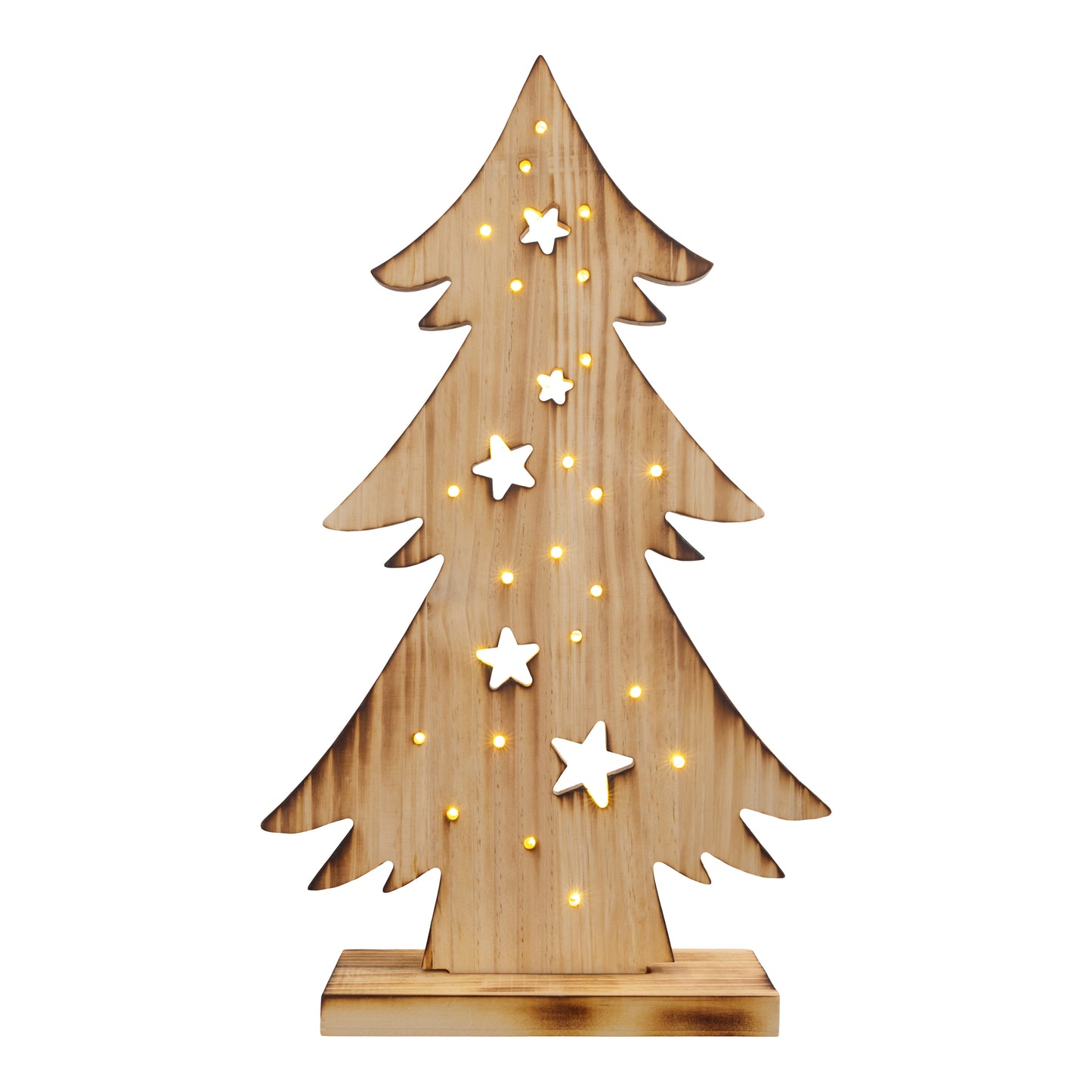 LED Holz-/Dekoleuchte "TANNENBAUM" H:47cm natur