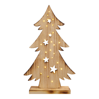 LED Holz-/Dekoleuchte "TANNENBAUM" H:47cm natur