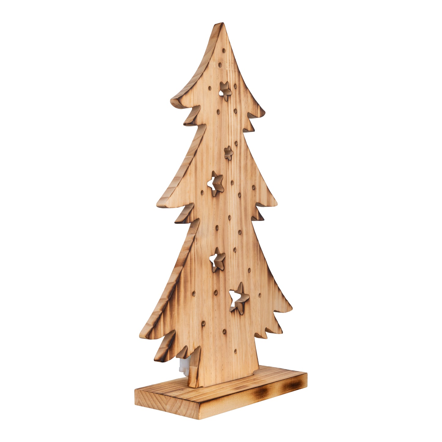 LED Holz-/Dekoleuchte "TANNENBAUM" H:47cm natur