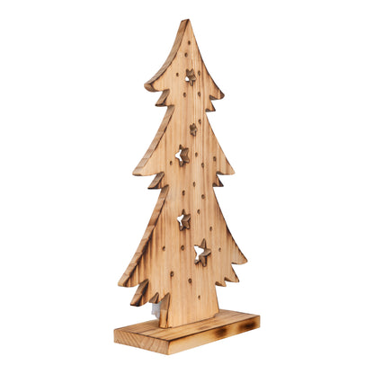 LED Holz-/Dekoleuchte "TANNENBAUM" H:47cm natur