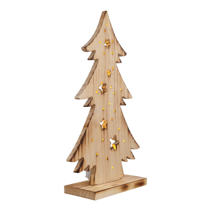 LED Holz-/Dekoleuchte "TANNENBAUM" H:47cm natur