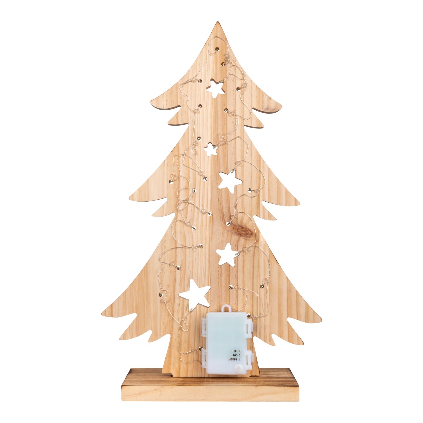 LED Holz-/Dekoleuchte "TANNENBAUM" H:47cm natur