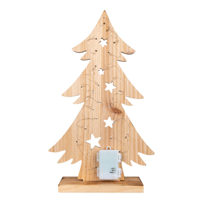 LED Holz-/Dekoleuchte "TANNENBAUM" H:47cm natur