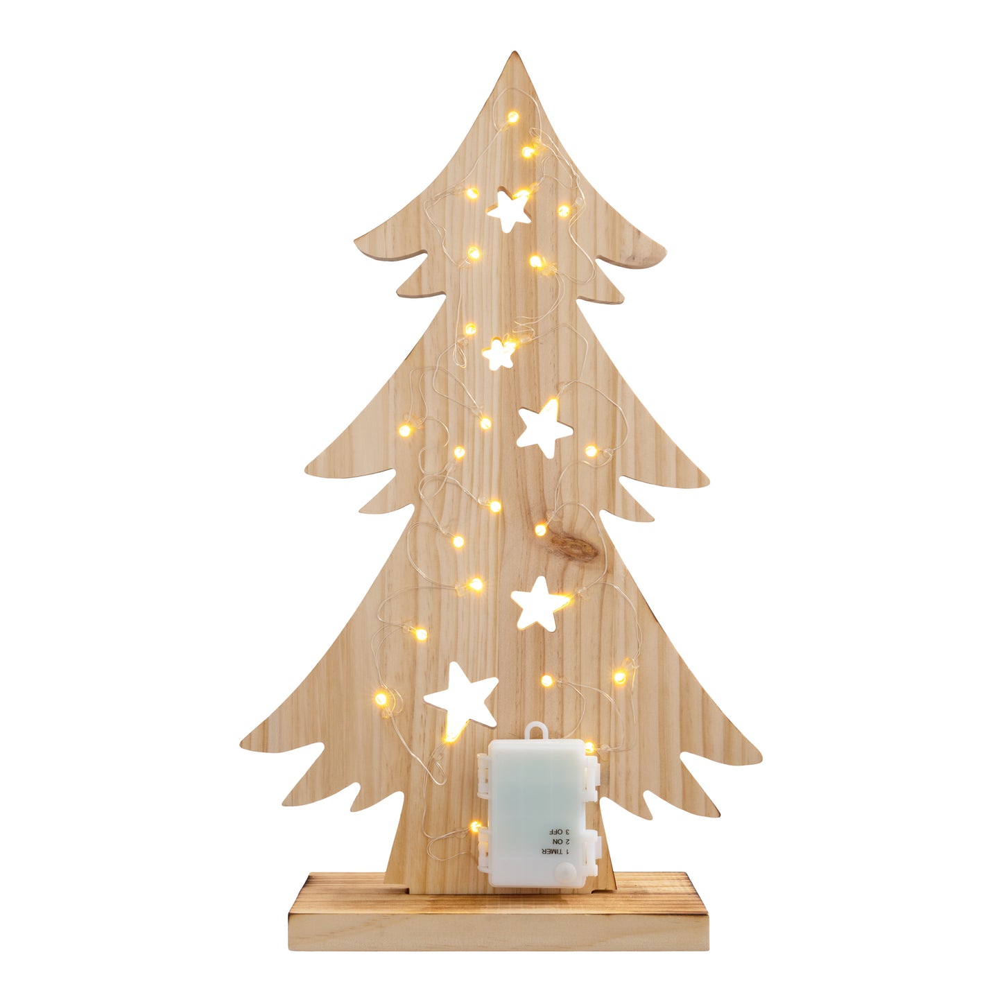 LED Holz-/Dekoleuchte "TANNENBAUM" H:47cm natur