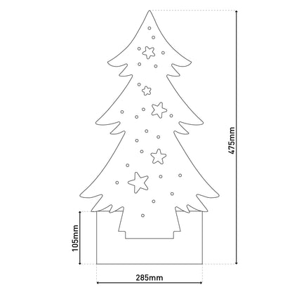 LED Holz-/Dekoleuchte "TANNENBAUM" H:47cm natur