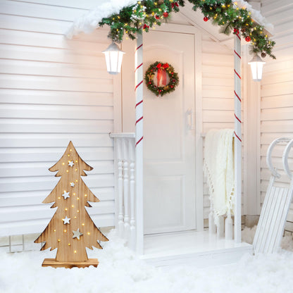 LED Holz-/Dekoleuchte "TANNENBAUM" H:47cm natur
