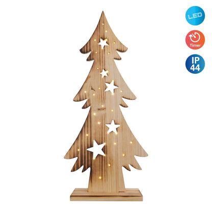 LED-Holz-Dekoleuchte "TANNENBAUM" H:80cm
