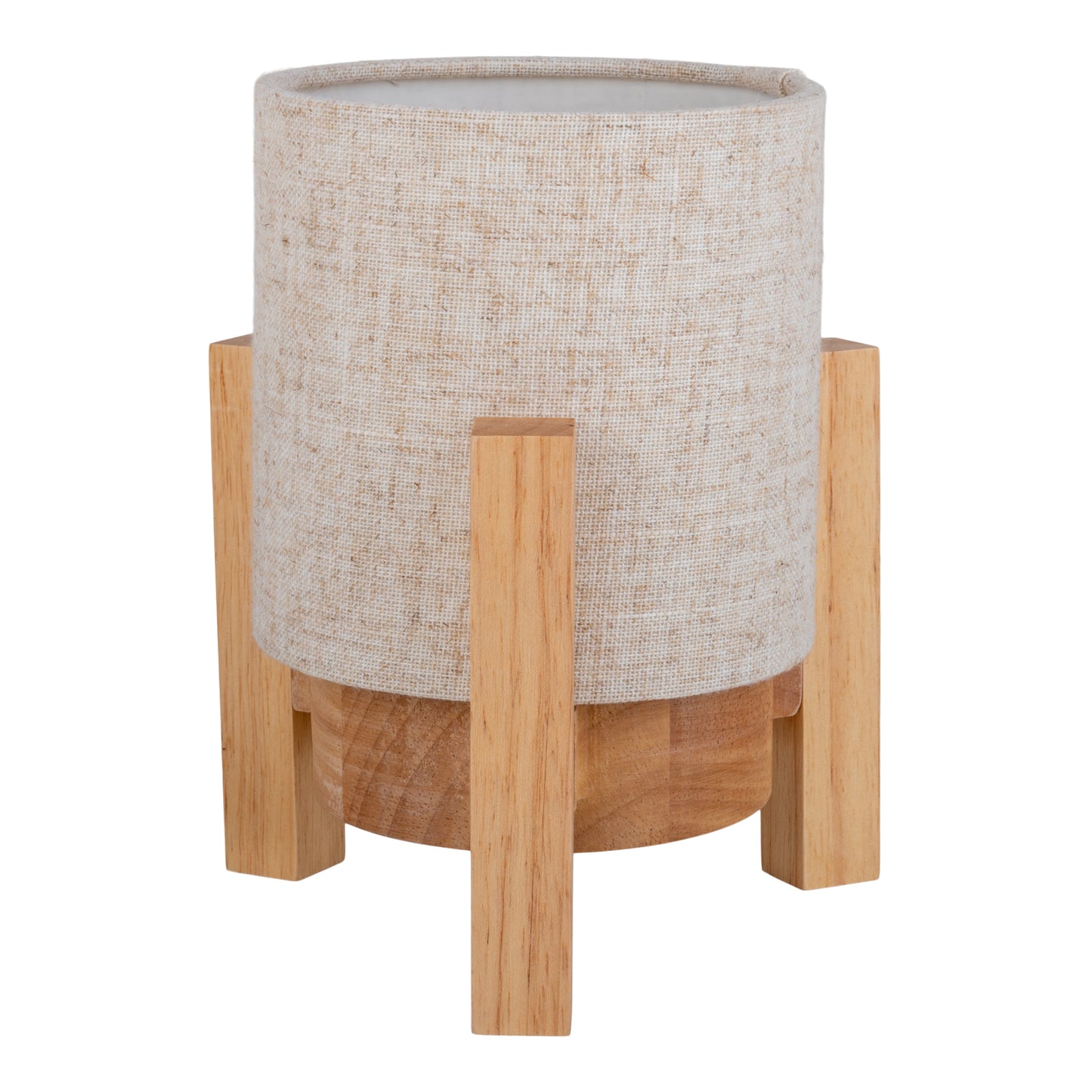 Akkutischleuchte "MADITA" H: 19cm leinen/natur