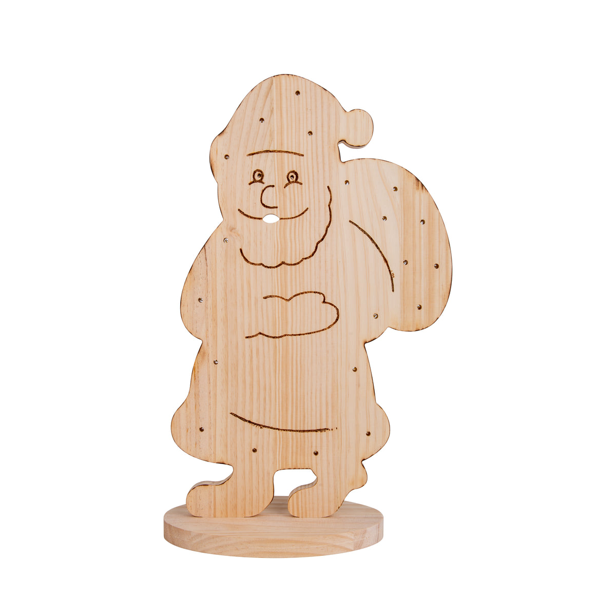 LED Holz-/Dekoleuchte "SANTA" H: 49cm natur