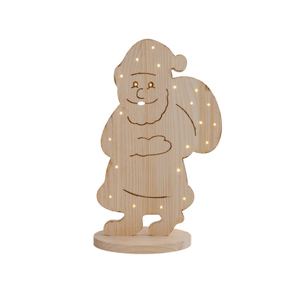 LED Holz-/Dekoleuchte "SANTA" H: 49cm natur
