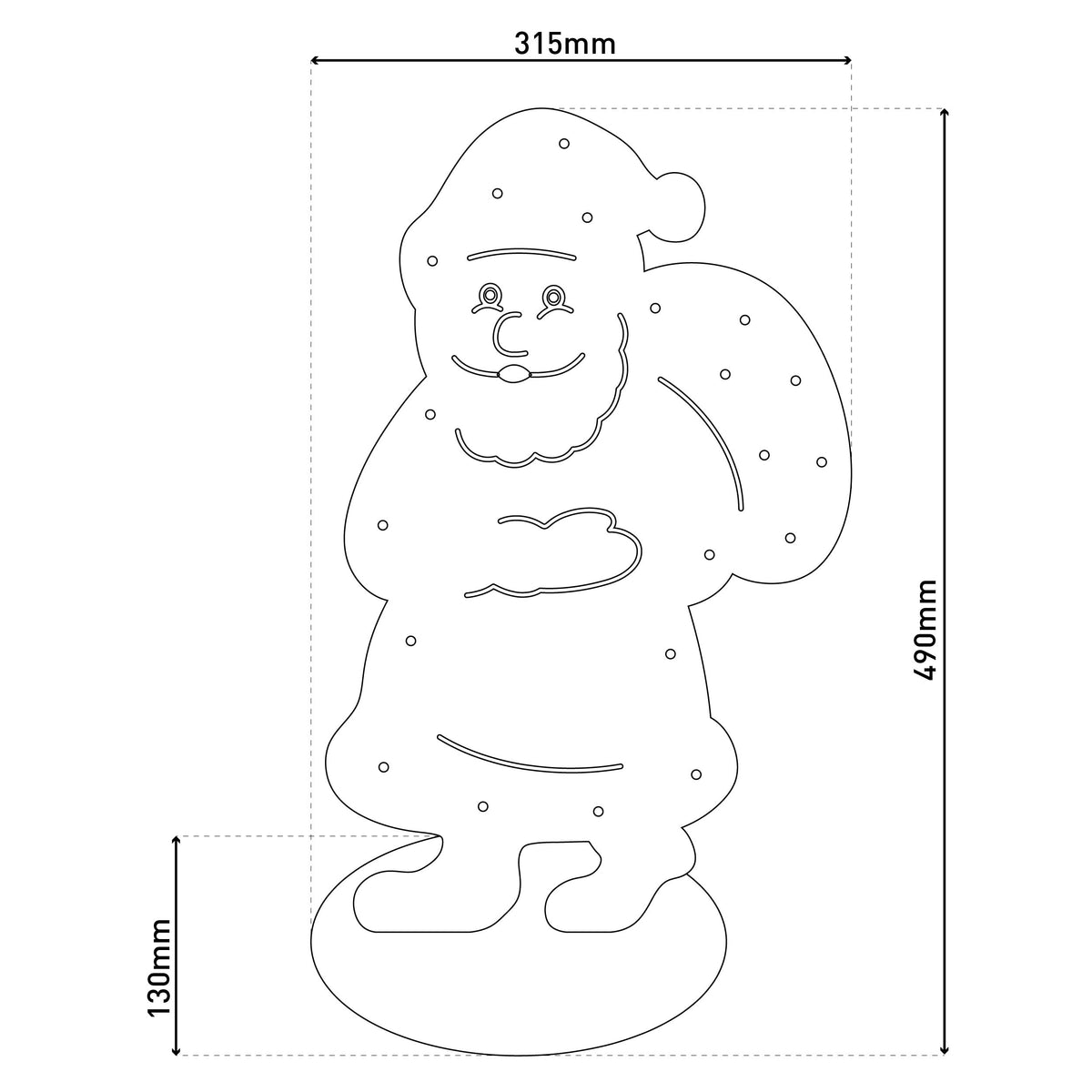 LED Holz-/Dekoleuchte "SANTA" H: 49cm natur