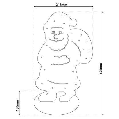 LED Holz-/Dekoleuchte "SANTA" H: 49cm natur