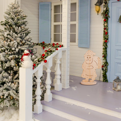 LED Holz-/Dekoleuchte "SANTA" H: 49cm natur