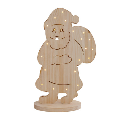 LED-Holz-Dekoleuchte "SANTA" groß