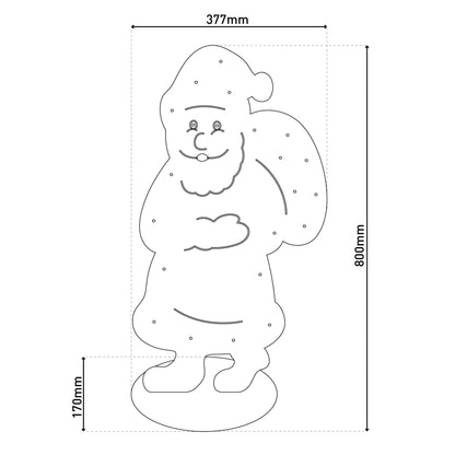 LED-Holz-Dekoleuchte "SANTA" groß