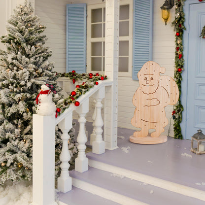 LED-Holz-Dekoleuchte "SANTA" groß