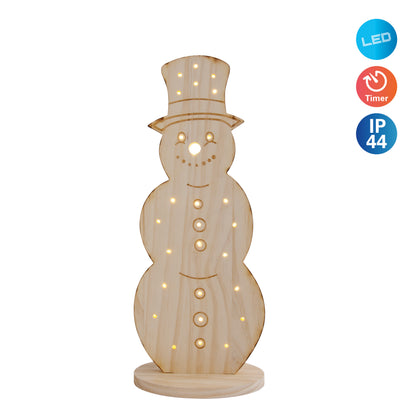 LED-Holz-Dekoleuchte "SNOWY" klein