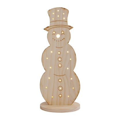 LED-Holz-Dekoleuchte "SNOWY" klein