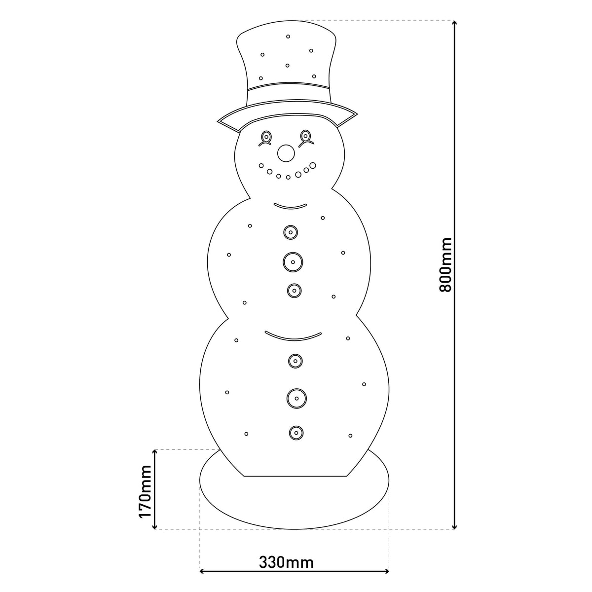 LED-Holz-Dekoleuchte "SNOWY" H:80cm