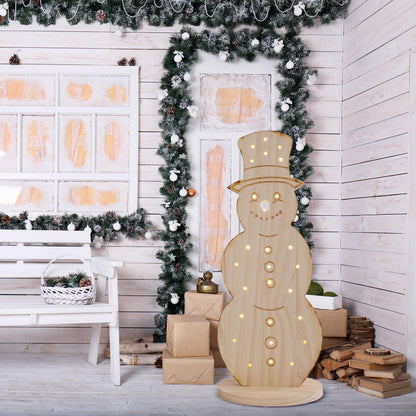 LED-Holz-Dekoleuchte "SNOWY" H:80cm