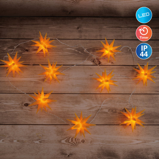 LED Lichterkette "3D-STERNE" gelb