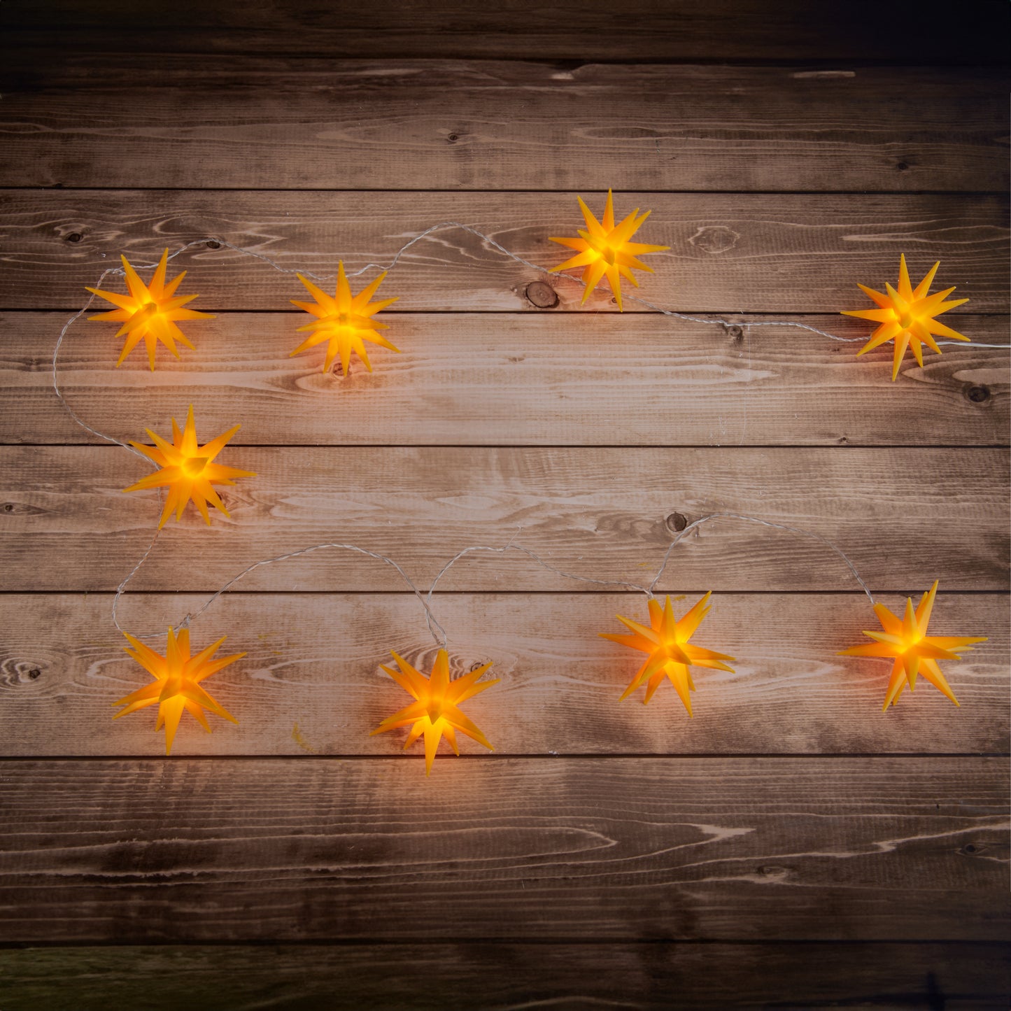 LED Lichterkette "3D-STERNE" gelb