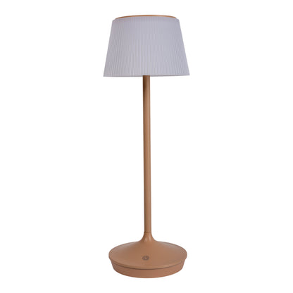 LED / CCT Solar-/ Akkutischleuchte "EMMI" H: 38cm almond