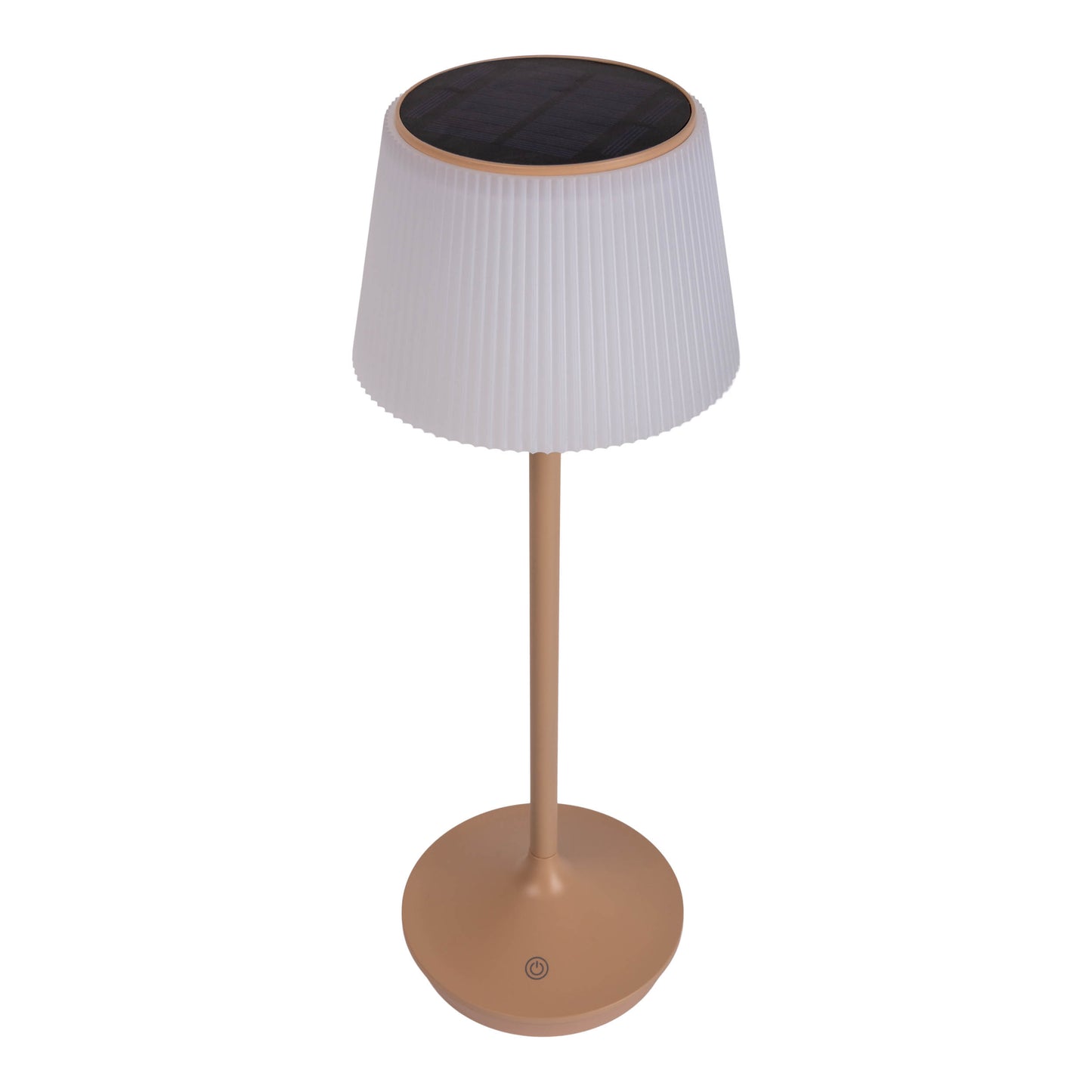 LED / CCT Solar-/ Akkutischleuchte "EMMI" H: 38cm almond