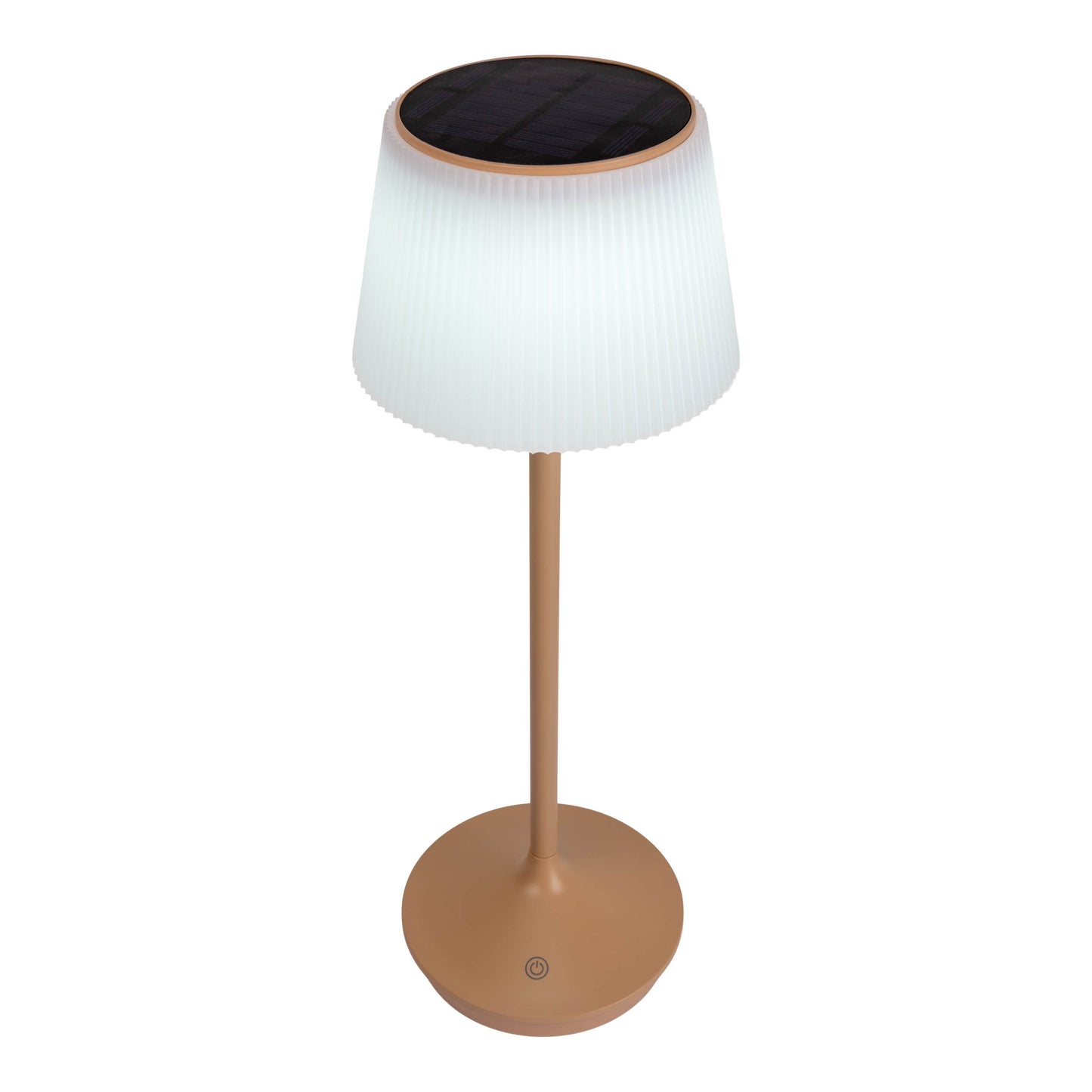 LED / CCT Solar-/ Akkutischleuchte "EMMI" H: 38cm almond