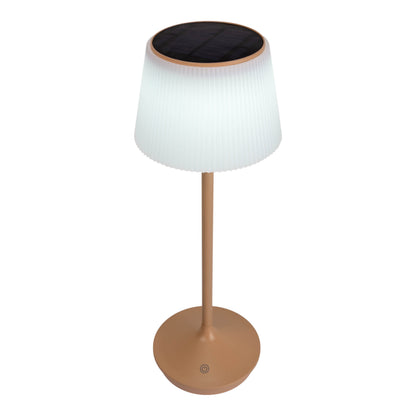 LED / CCT Solar-/ Akkutischleuchte "EMMI" H: 38cm almond