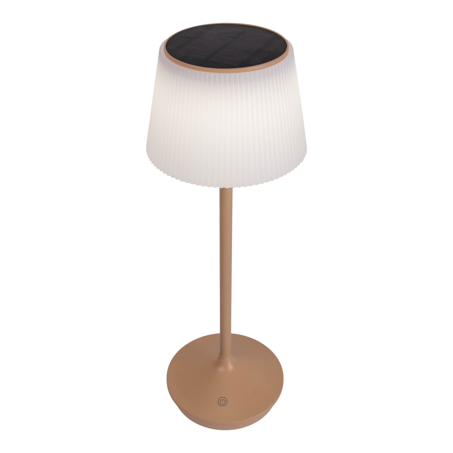 LED / CCT Solar-/ Akkutischleuchte "EMMI" H: 38cm almond