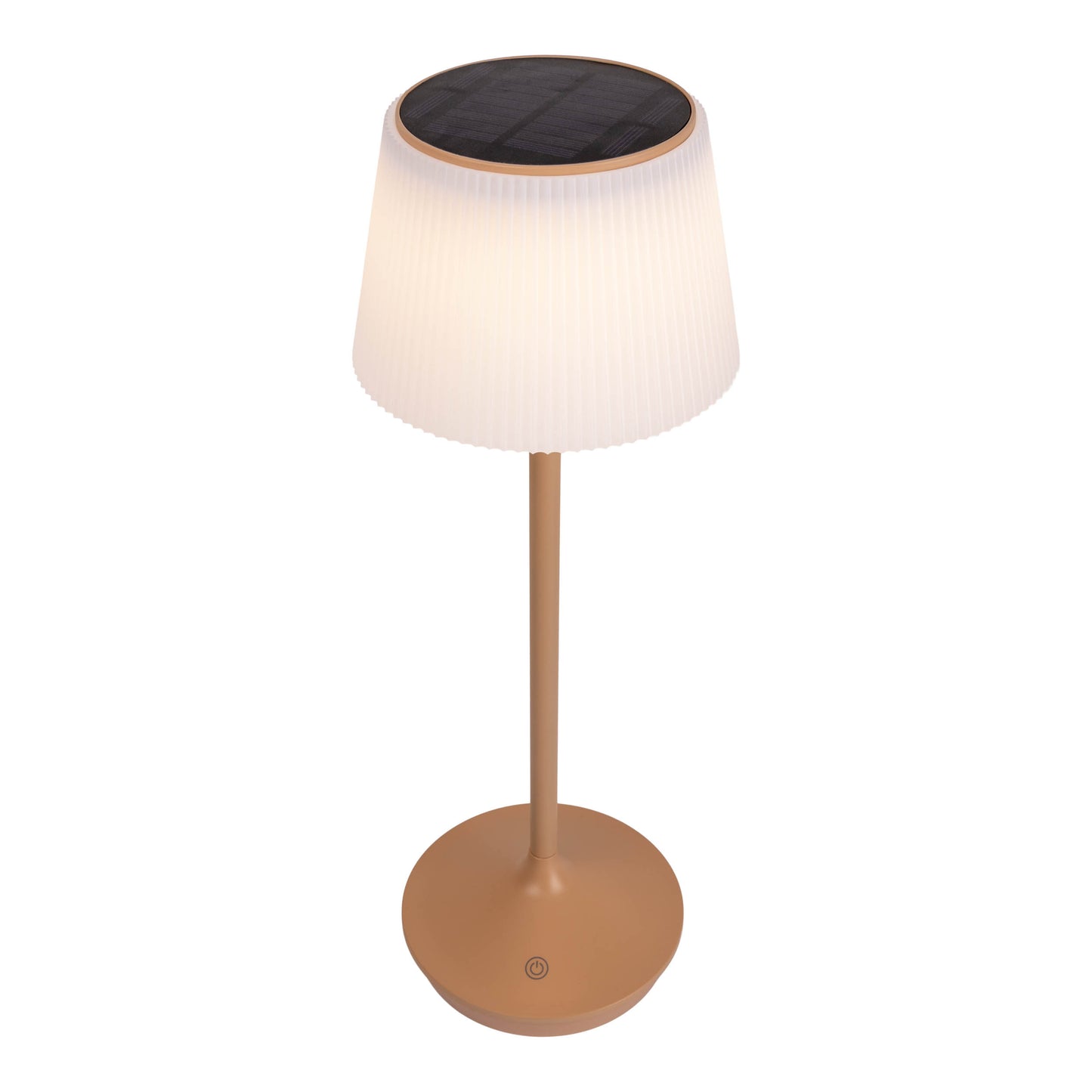 LED / CCT Solar-/ Akkutischleuchte "EMMI" H: 38cm almond
