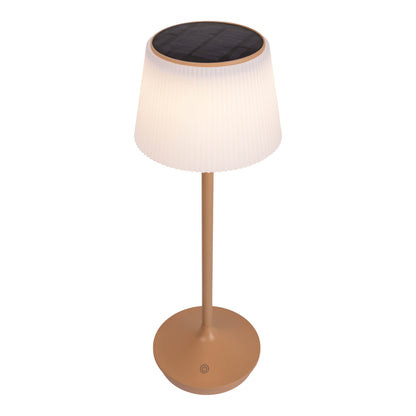 LED / CCT Solar-/ Akkutischleuchte "EMMI" H: 38cm almond