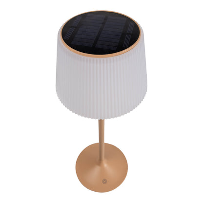 LED / CCT Solar-/ Akkutischleuchte "EMMI" H: 38cm almond