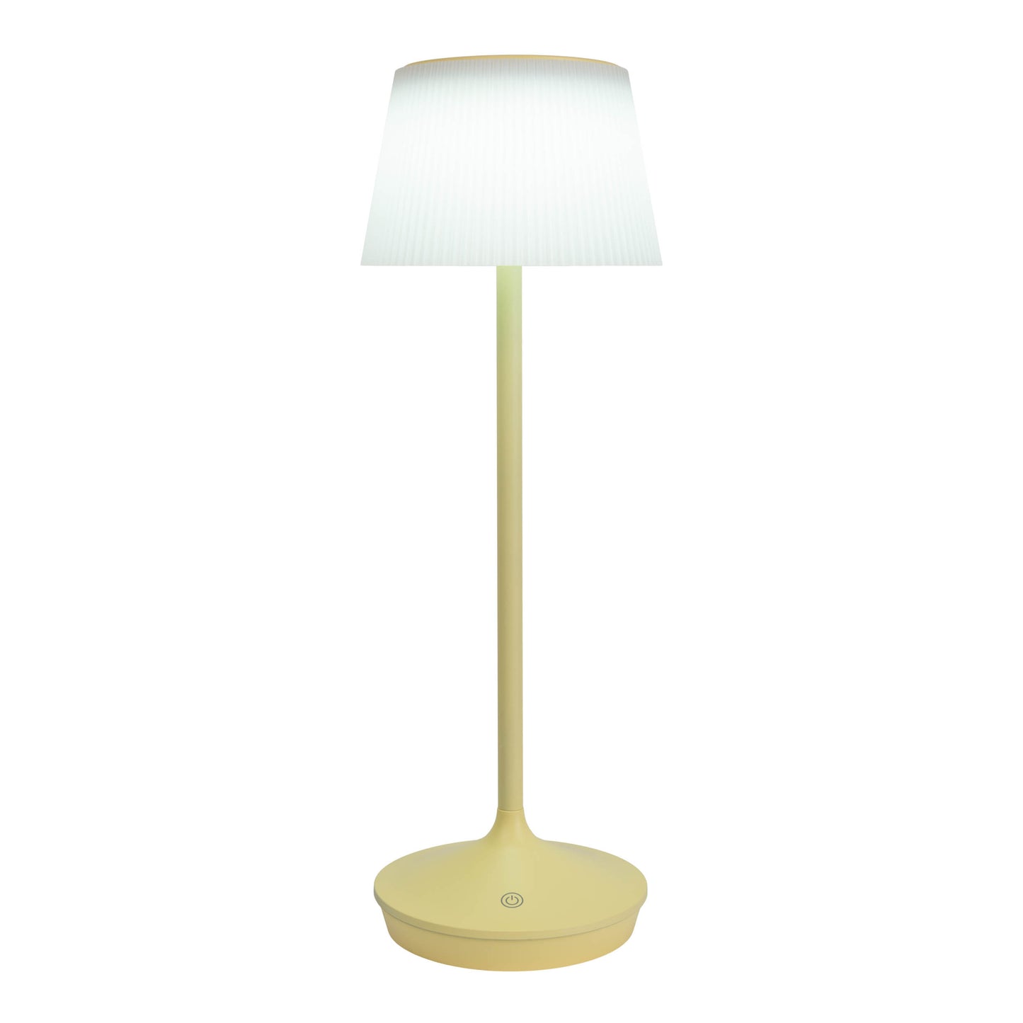 LED / CCT Solar-/ Akkutischleuchte "EMMI" H: 38cm gelb